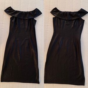 Faux Leather Off-Shoulder dress